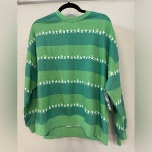 Walt Disney World Fab Five Mickey Friends Green Striped Spirit Jersey - Size M